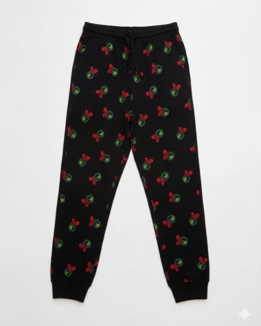 Jogger nỉ mặc ấm Eagle màu đen