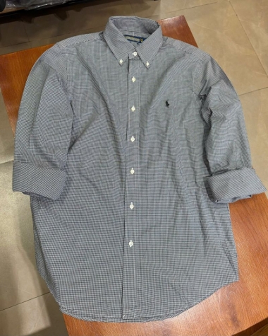 Sơ Mi Ralph Lauren Tay Ngắn Classic Fit Gingham Đen Nhí