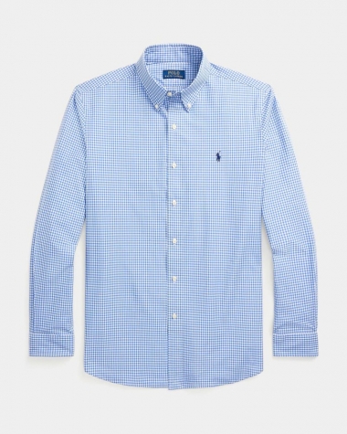 Sơ Mi Ralph Lauren Tay Dài Classic Fit Poplin Caro Xanh Nhạt