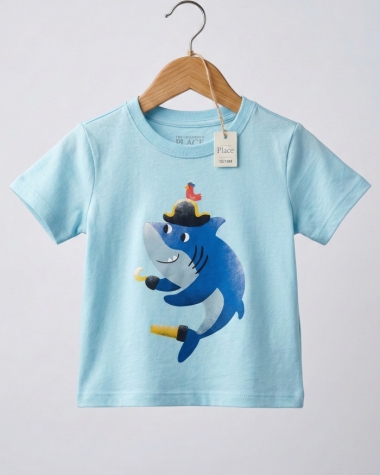 Áo Thun Bé Trai  – Hình Cá Mập Cướp Biển