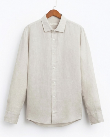 Sơ mi Zara Linen màu kem