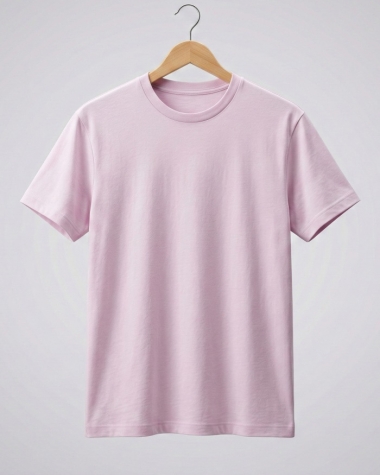 Áo Thun Cổ Tròn Nam - Màu Hồng Pastel