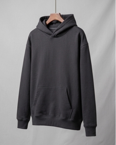 Áo Hoodie Nam Hollister Dáng Boxy - Xám Đậm