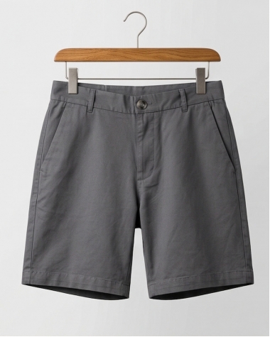 Quần Short Khaki Nam Dáng Trên Gối 7 Inches - Xám Chuột