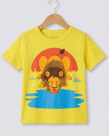Áo Thun Bé Trai - Hình Sư Tử Vàng
