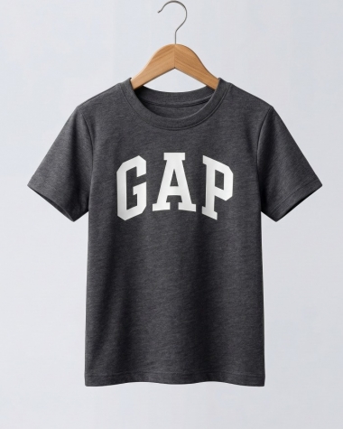 Áo Thun Bé Trai Logo Classic – Xám Đậm