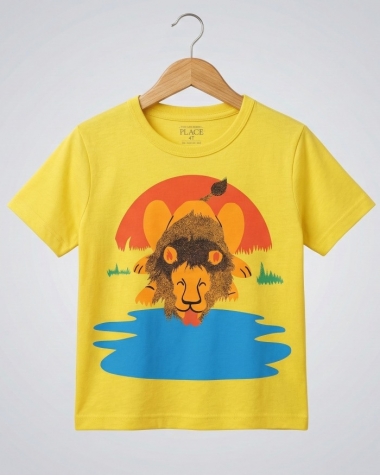 Áo Thun Bé Trai - Hình Sư Tử Vàng