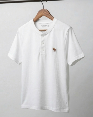 Áo Thun Henley Abercrombie Trắng