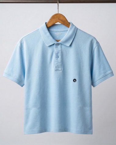 Áo Polo Hollister Boxy Crop Xanh Nhạt