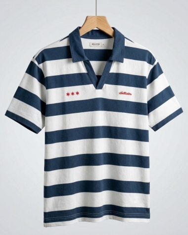 Áo Polo Hollister Heavyweight Boxy - Sọc ngang