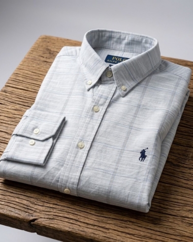 Áo Sơ Mi Ralph Slim Fit - Ghi Xám