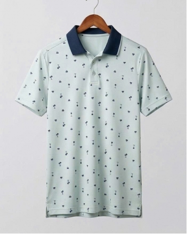 Áo Polo Aeropostale – Hoạ tiết Xanh Nhạt