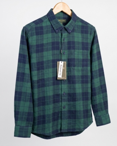 Áo Sơ Mi Nam Tay Dài Rope Man - Caro xanh